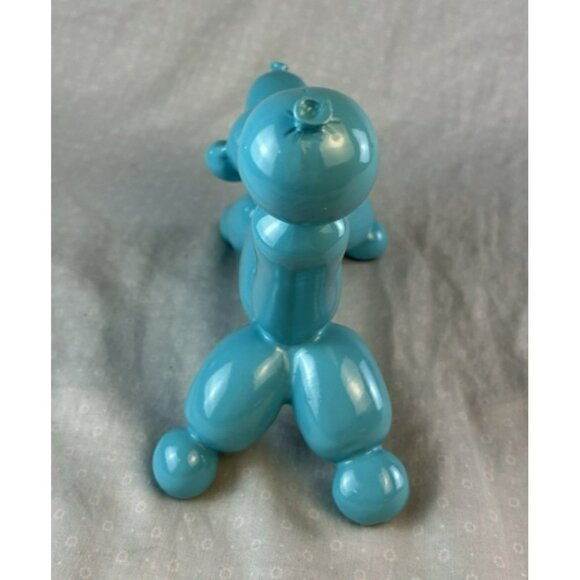 Ceramic Balloon Dog Blue Blue Retro Pop Art Figurine Jeff Koons Style Decor - Picture 5 of 8
